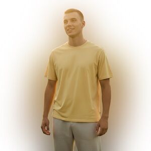 Tommy Bahama Light Yellow Short Sleeve Tee L - Nice Fabric!